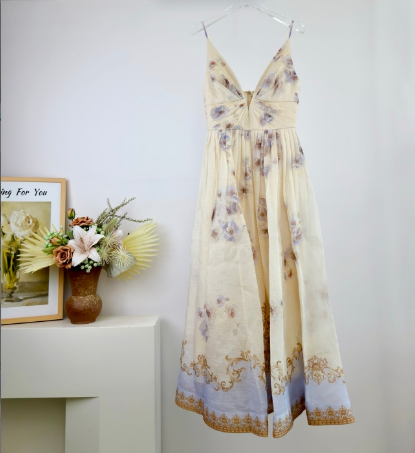 ZIM* V-neck long slip dress