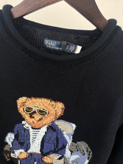 Ralph Laur* bear embroidered sweater