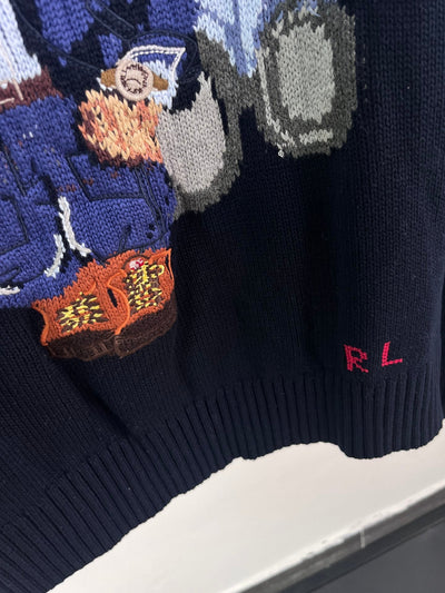 Ralph Laur* bear embroidered sweater