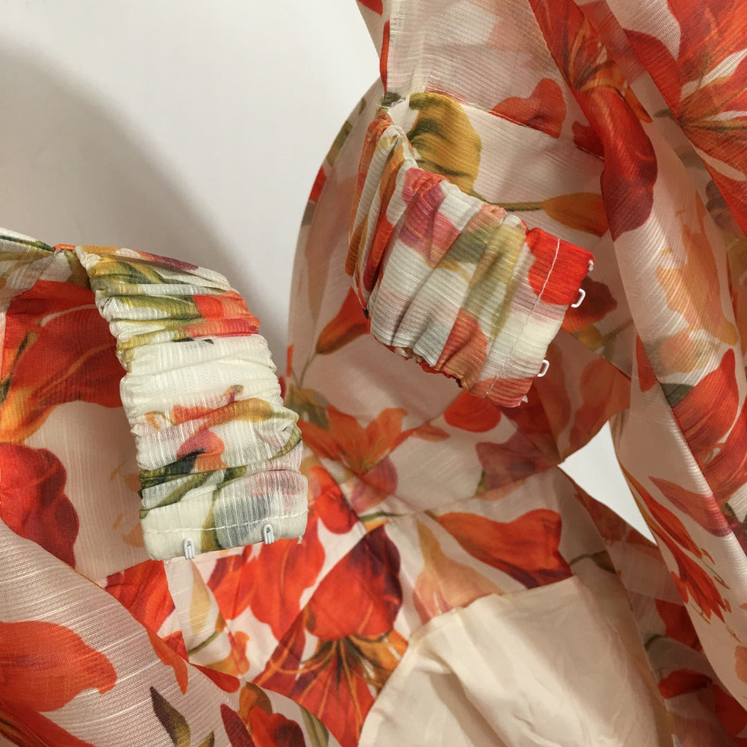 ZIMMERM* Lily Printed Lantern Long Sleeve Dress