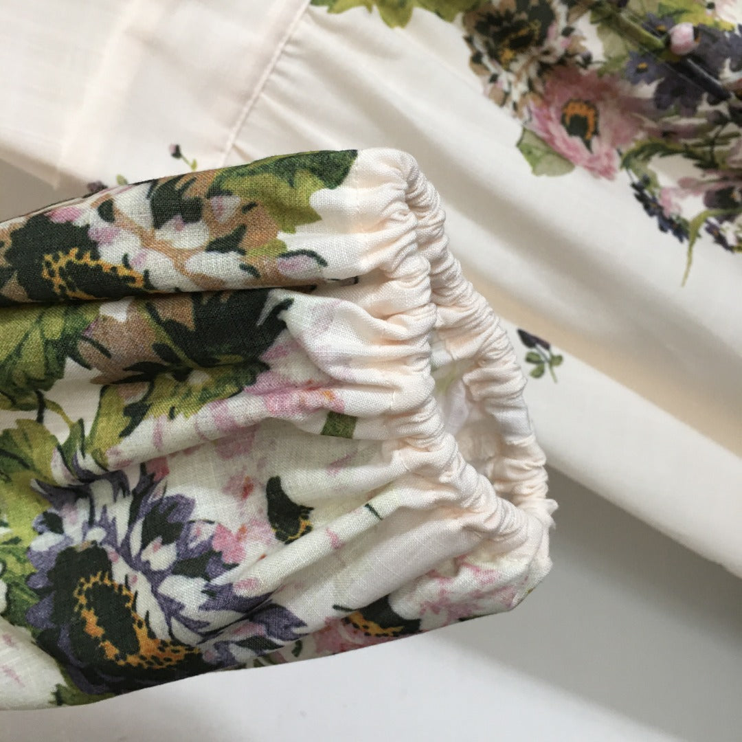 ZIMMERM*Flower print V-neck waist dress