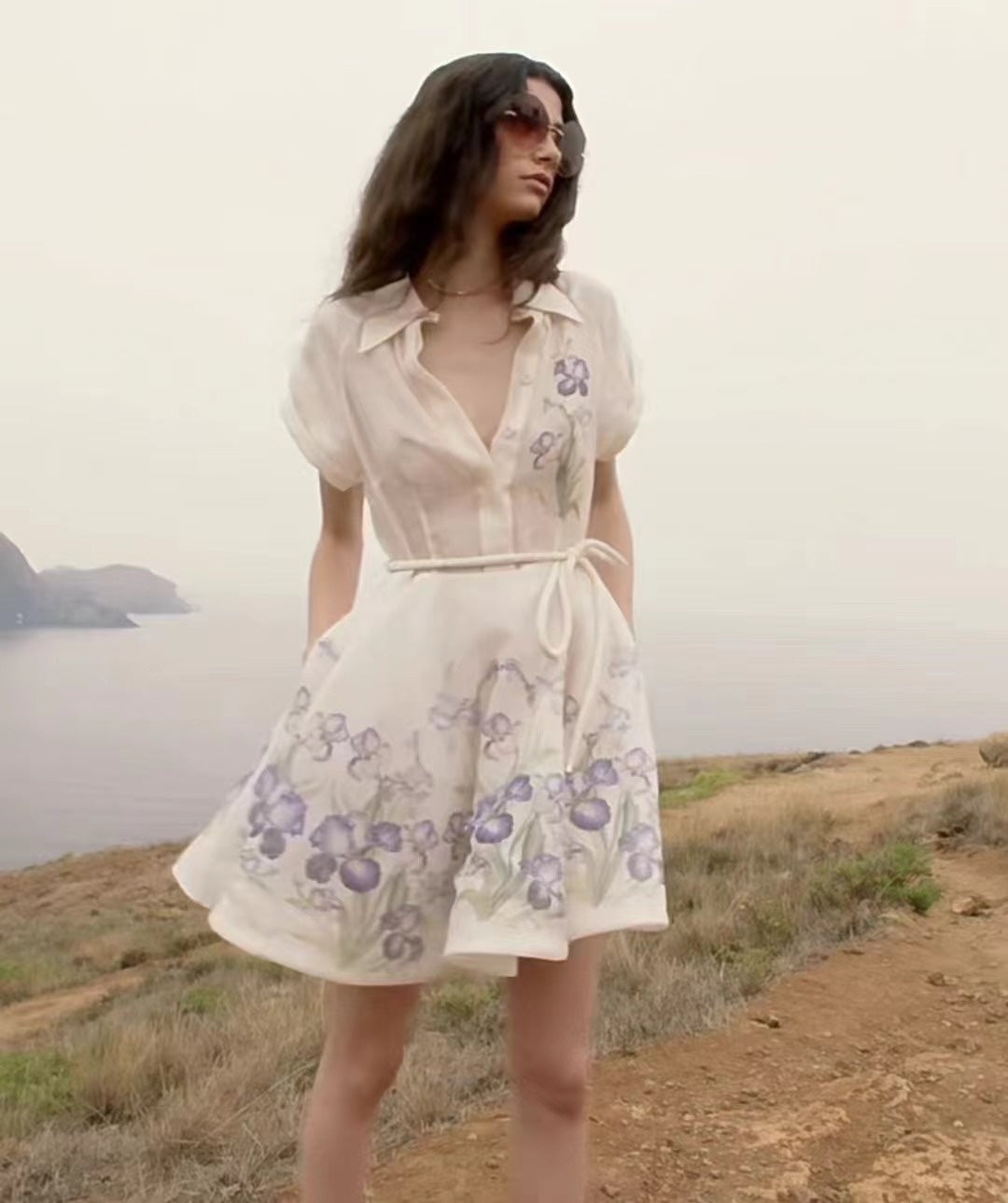 ZIMMERM*Flower print tie waist dress