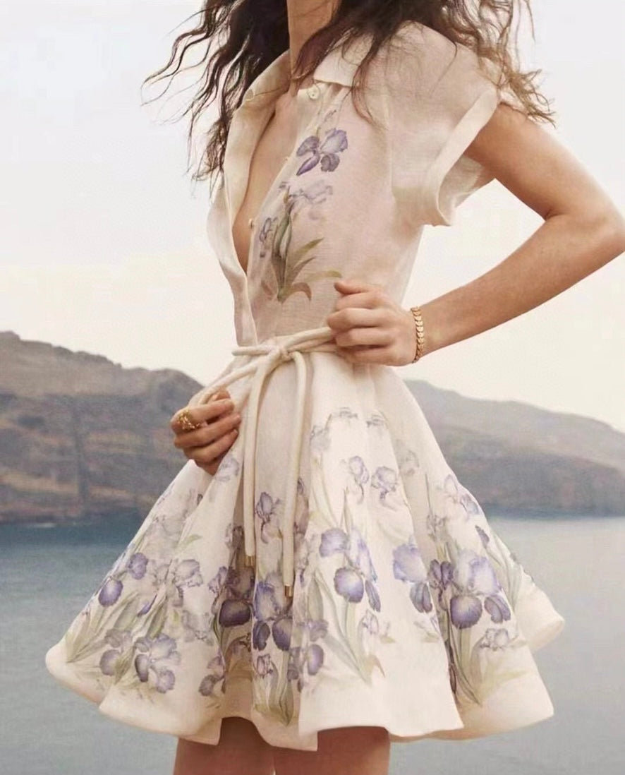 ZIMMERM*Flower print tie waist dress