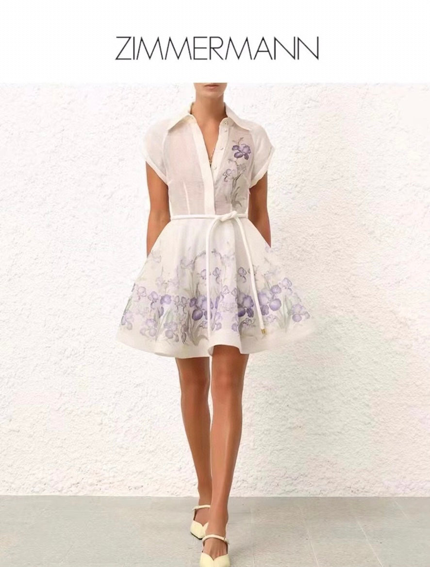 ZIMMERM*Flower print tie waist dress