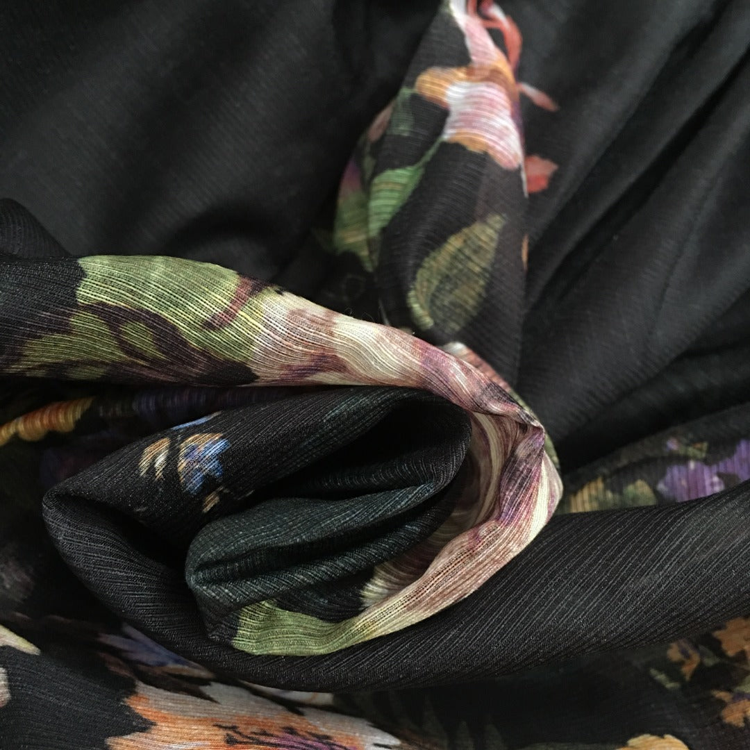 ZIM* Colorful Flower Print V-Neck Chain Dress