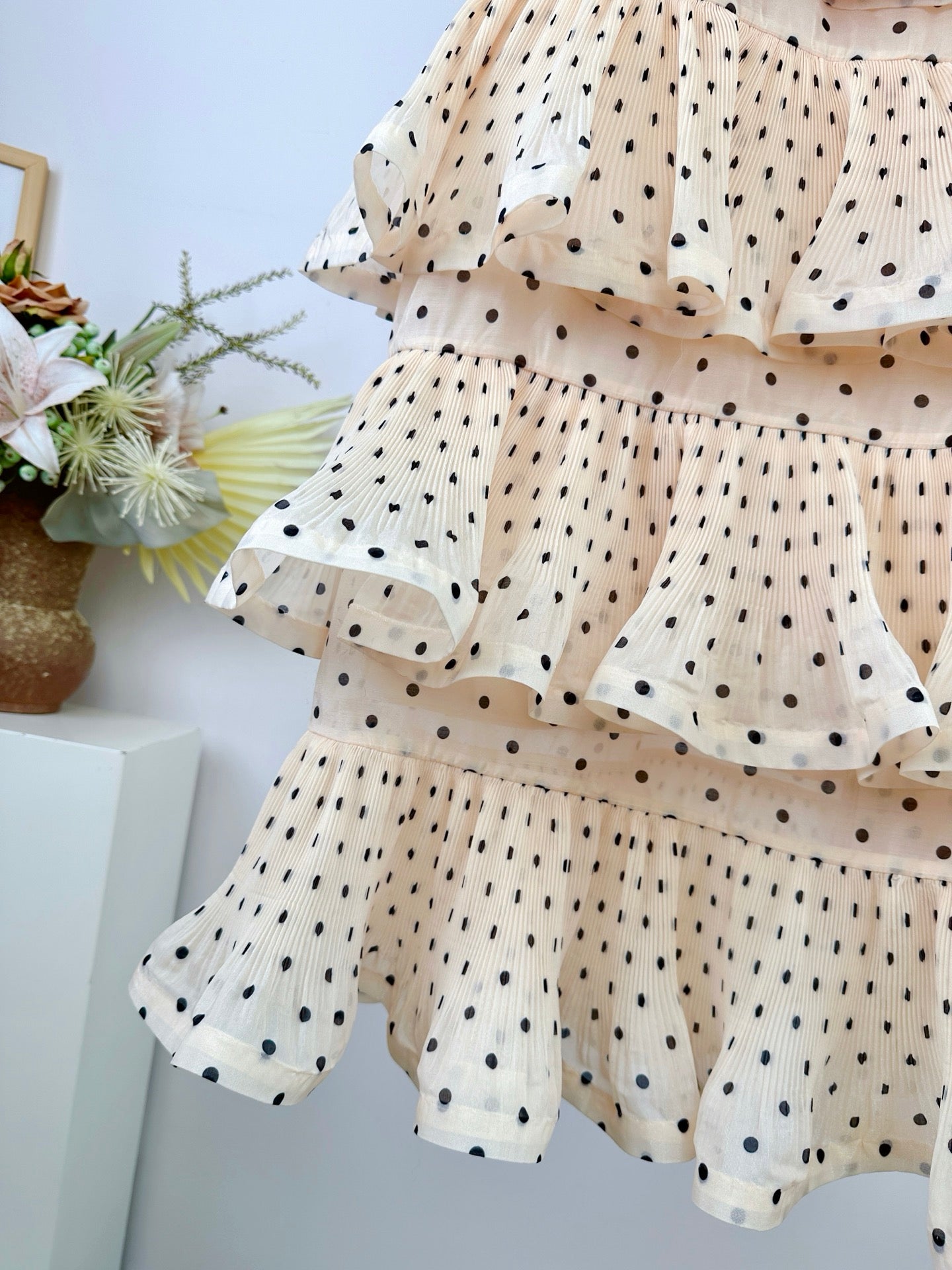 ZIM* Pleated Tiered Dress