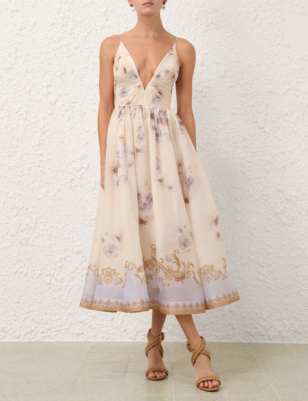 ZIM* V-neck long slip dress