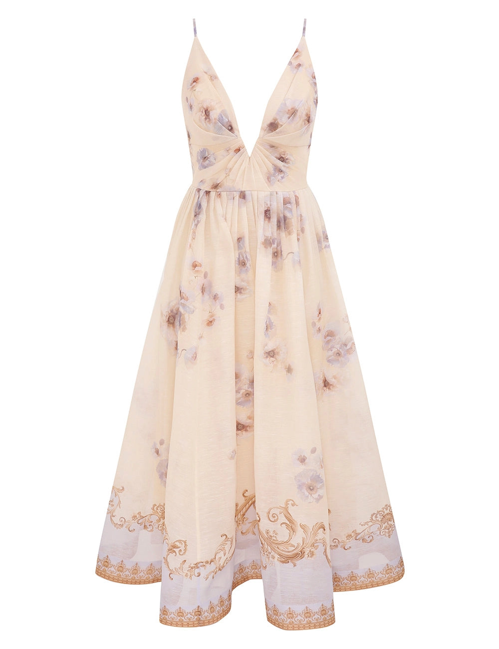 ZIM* V-neck long slip dress