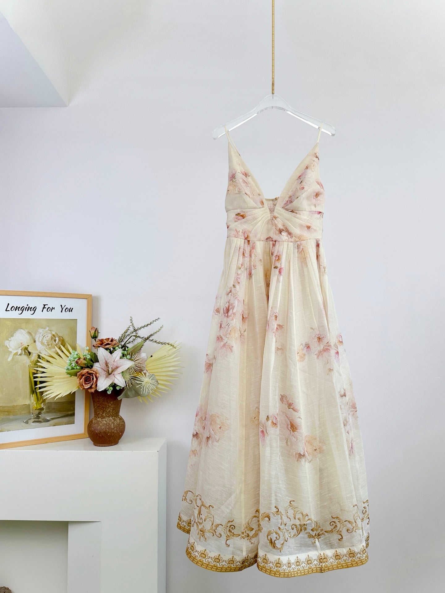 ZIM* V-neck long slip dress
