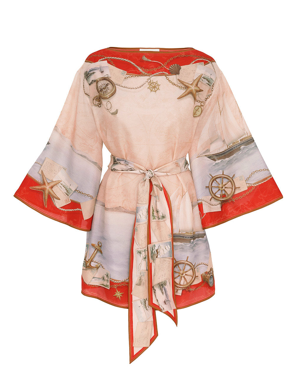 ZIM* Silk Loose-Fit Long-Sleeve Mini Dress