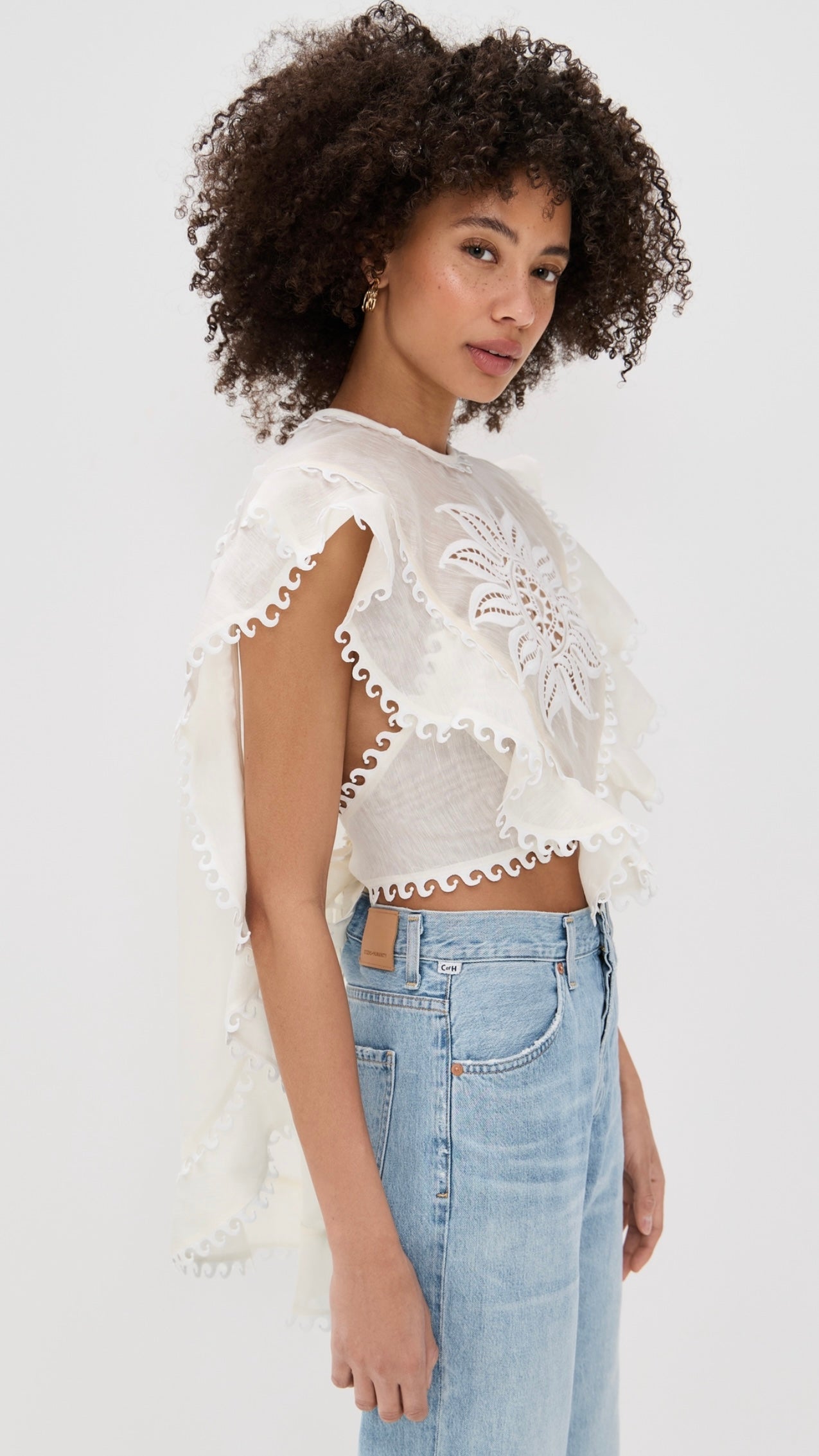 ZIM* Ruffled Ruffle Embroidered Pattern Dress