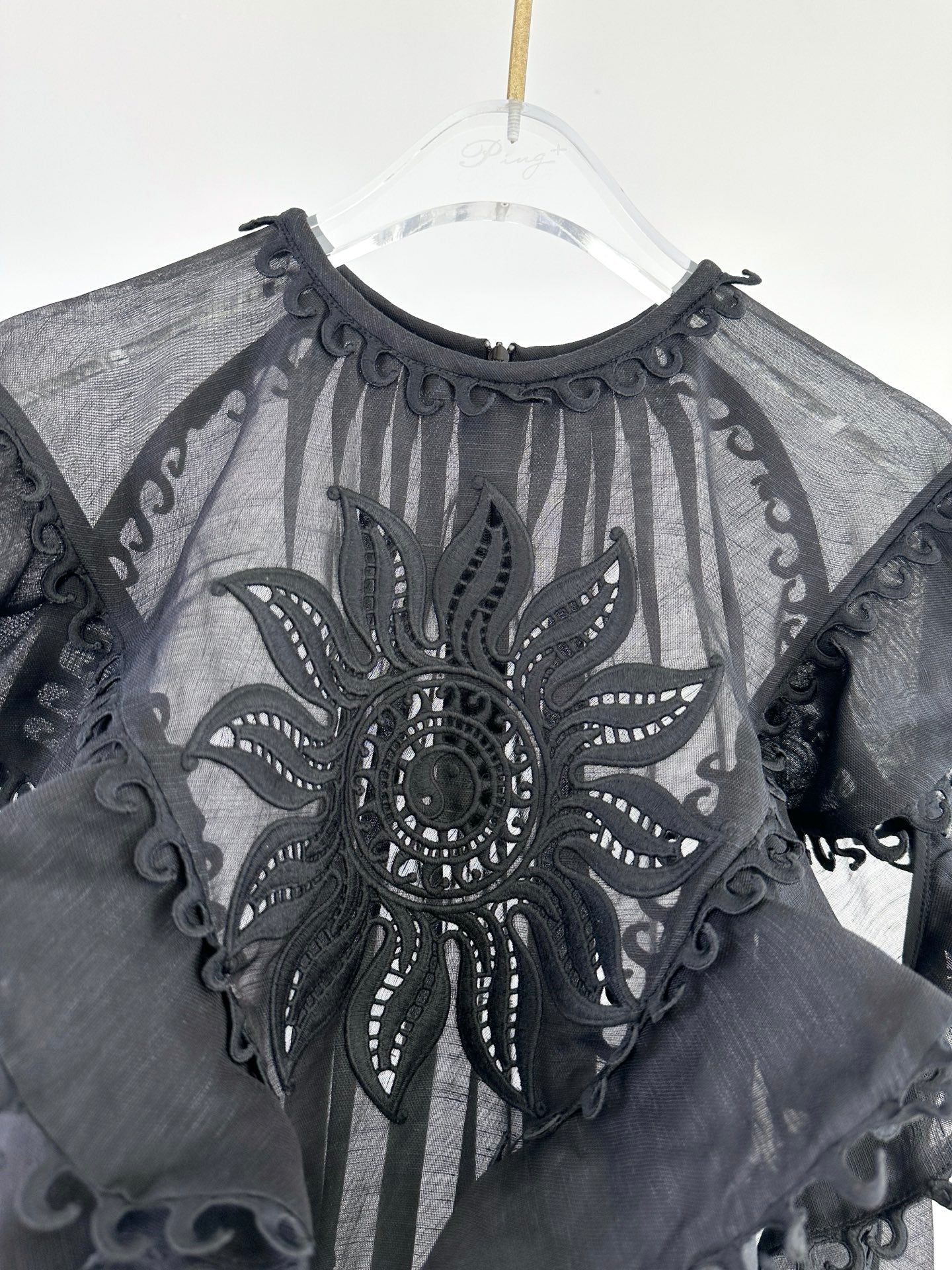 ZIM* Ruffled Ruffle Embroidered Pattern Dress