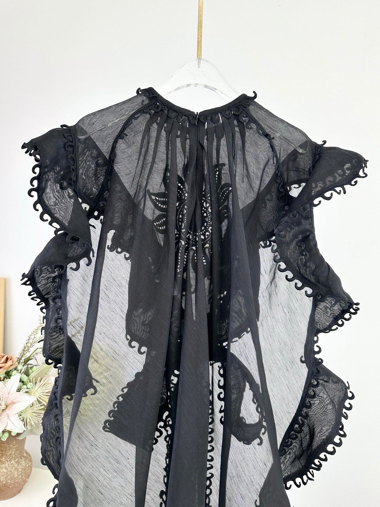 ZIM* Ruffled Ruffle Embroidered Pattern Dress