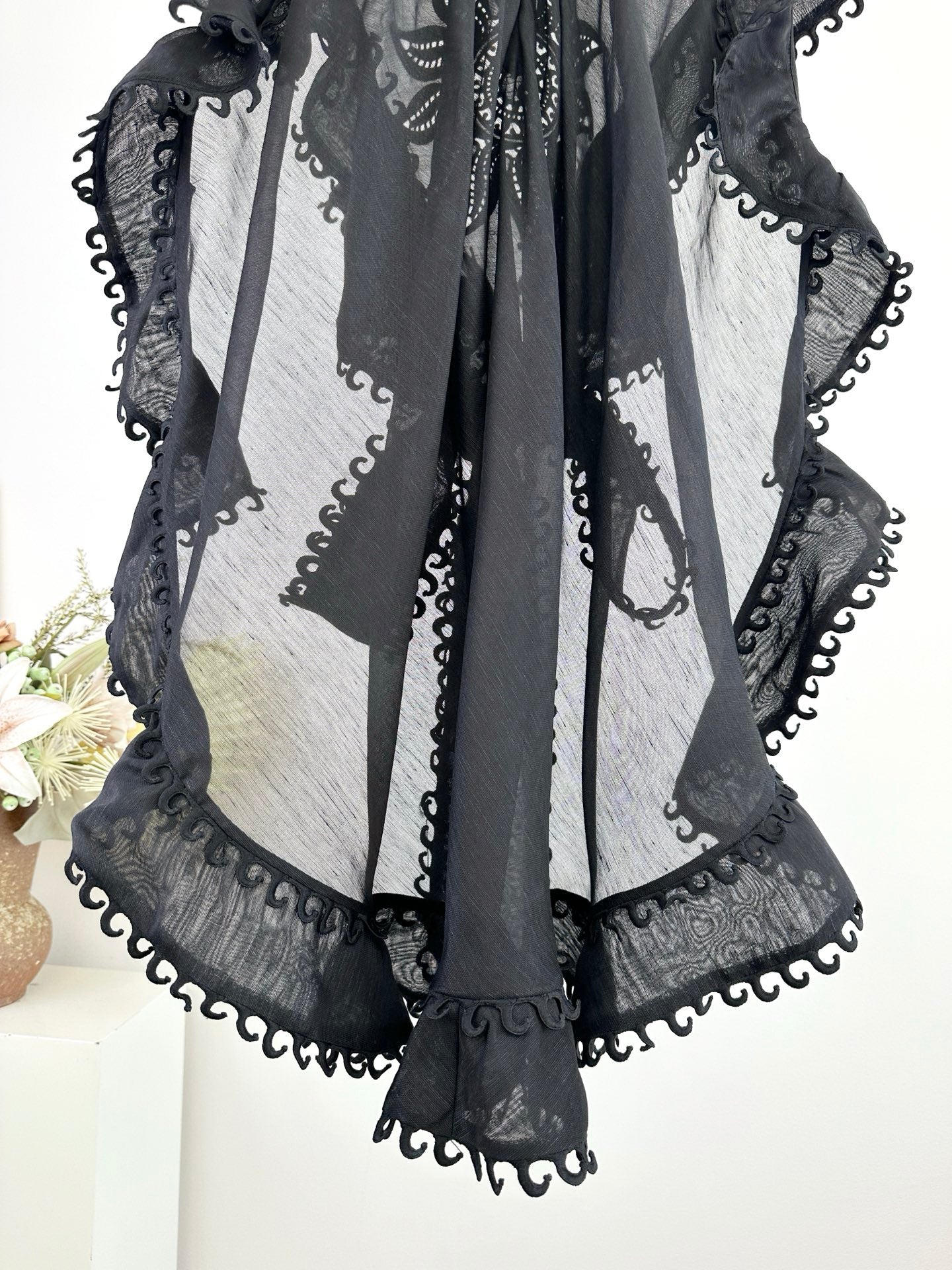 ZIM* Ruffled Ruffle Embroidered Pattern Dress