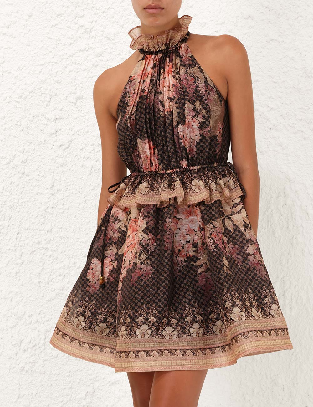 ZIM* Coral/Black Floral Dress