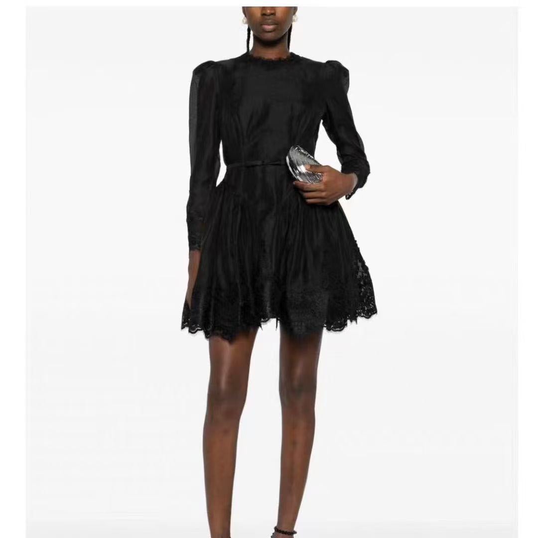 ZIM* Similar patchwork bow waist dress