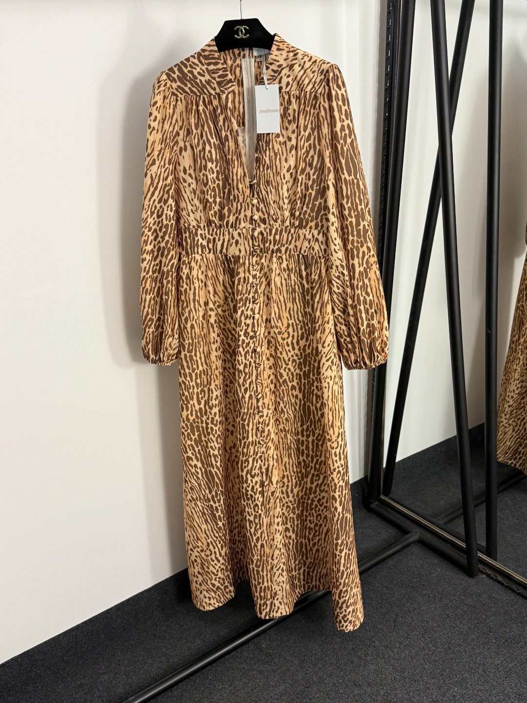 ZIM* leopard print V-neck waist dress