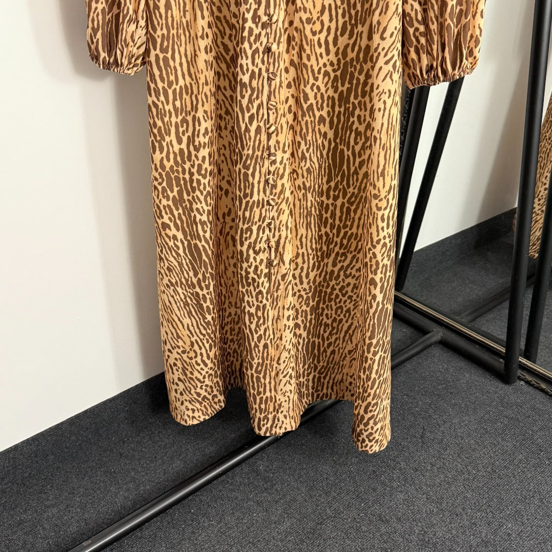 ZIM* leopard print V-neck waist dress