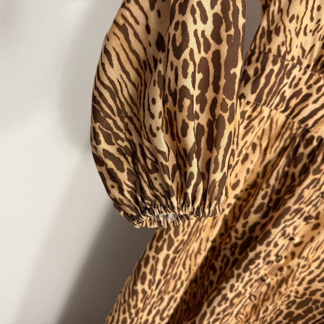 ZIM* leopard print V-neck waist dress
