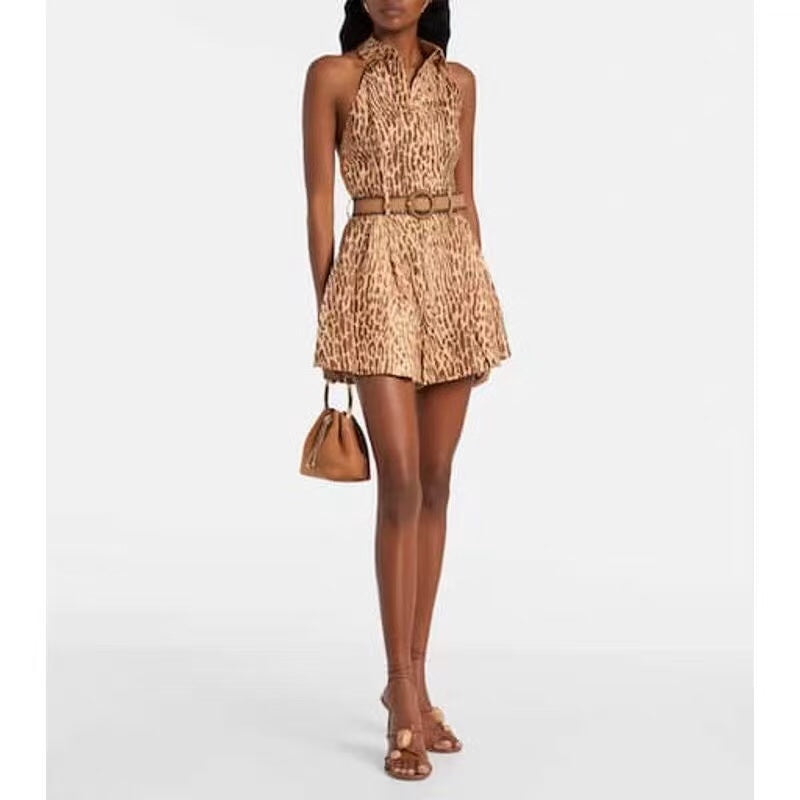 ZIM* leopard print halterneck dress