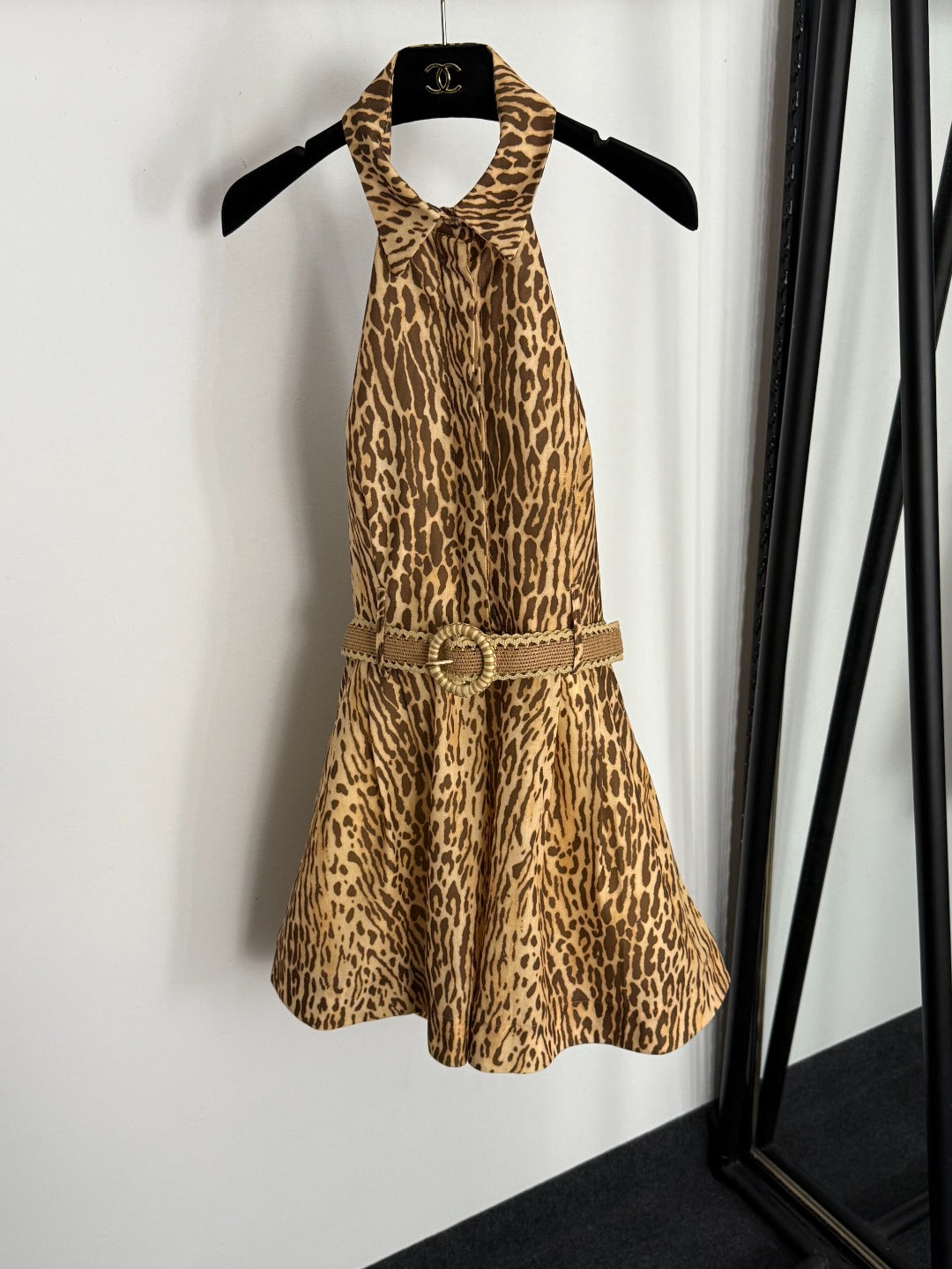 ZIM* leopard print halterneck dress