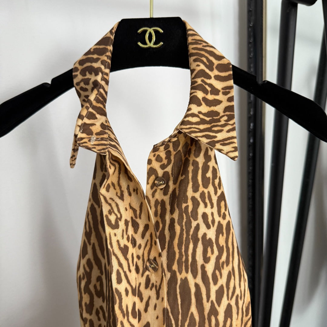 ZIM* leopard print halterneck dress