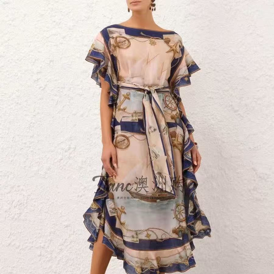 ZIM* Nautical Sailboat Print Dress