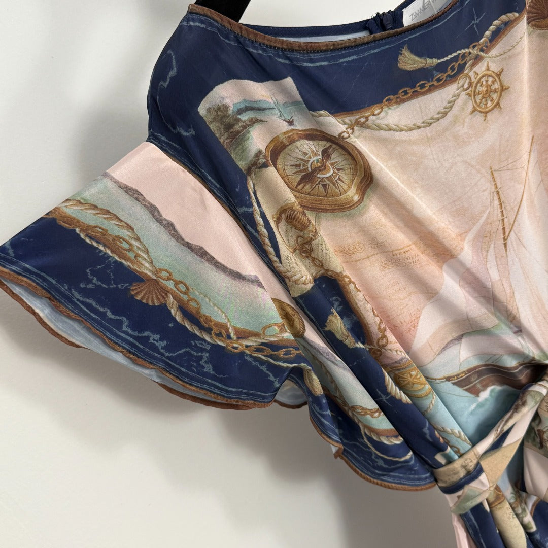 ZIM* Nautical Sailboat Print Dress