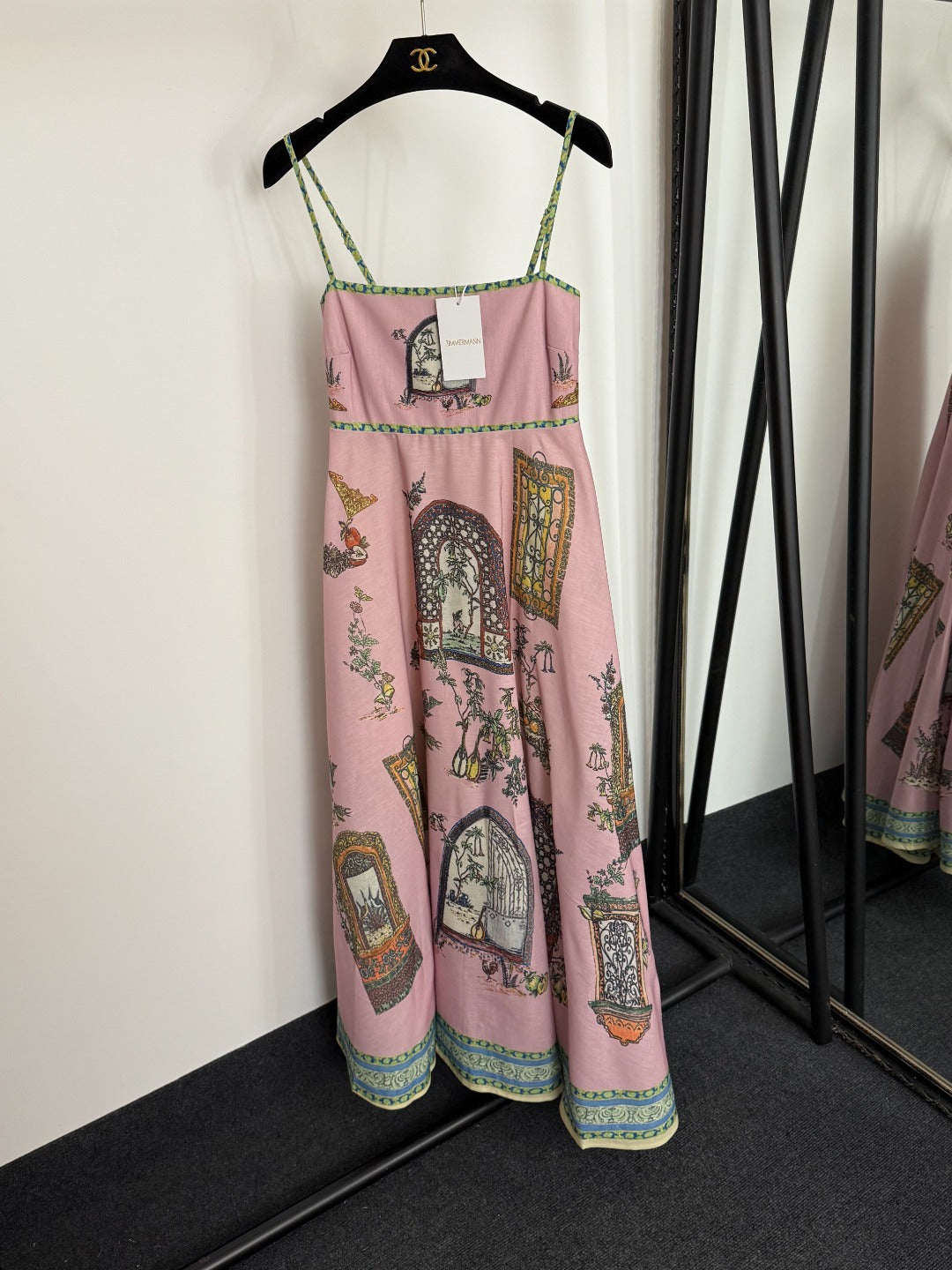 ZIM*European and American flower print suspender dress