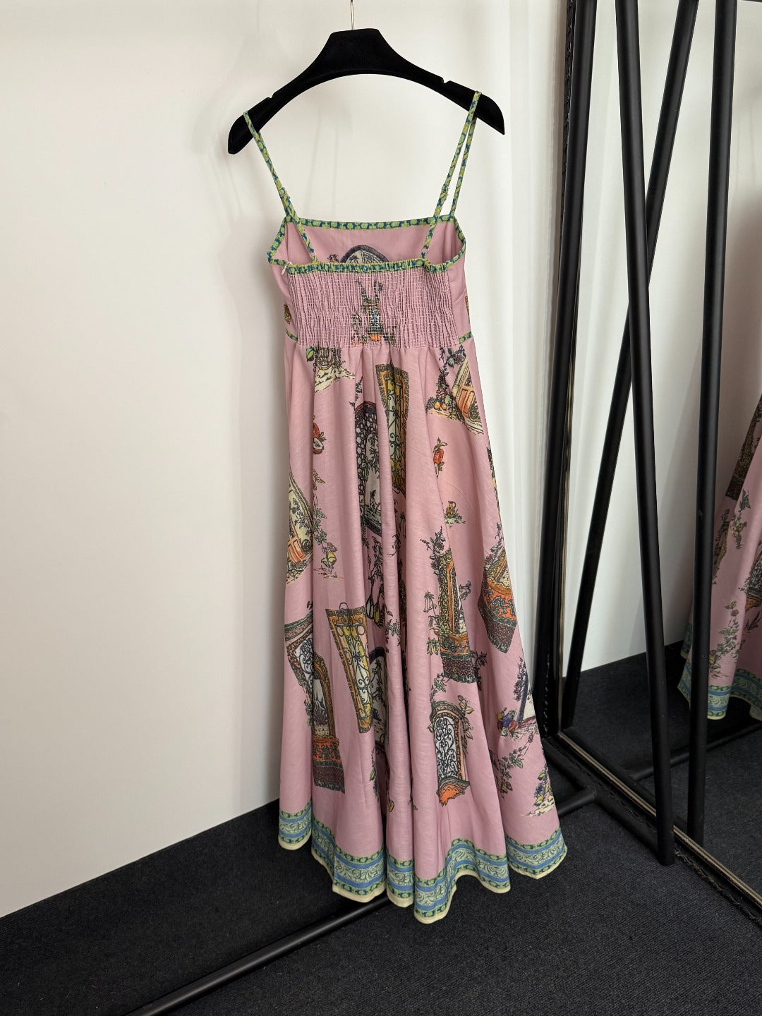 ZIM*European and American flower print suspender dress