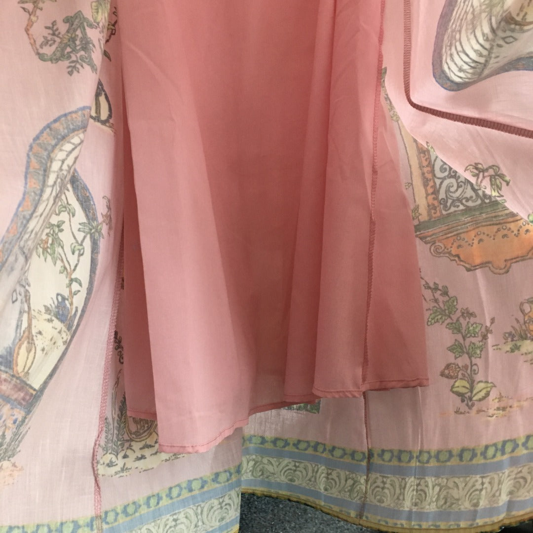 ZIM*European and American flower print puff short sleeve dress