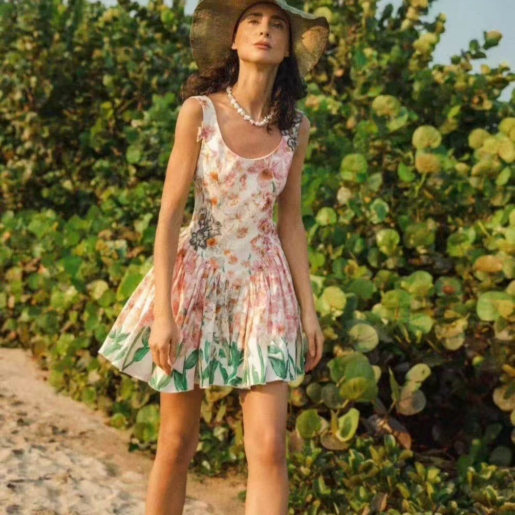 ZIM* Embroidered 3D Pleated Skirt