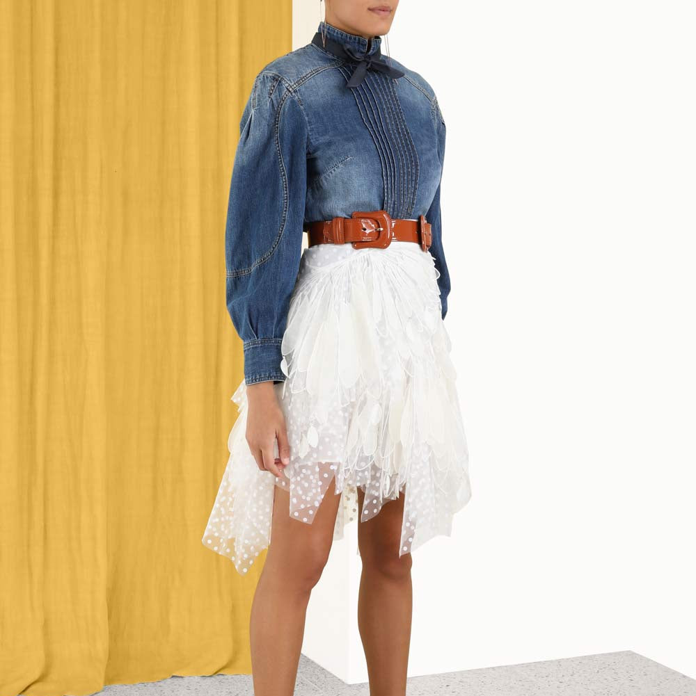 ZIM* 25SS Feather Skirt