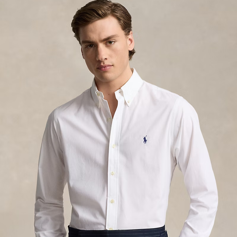 Ralph Laur* (cotton) lapel long-sleeved shirt