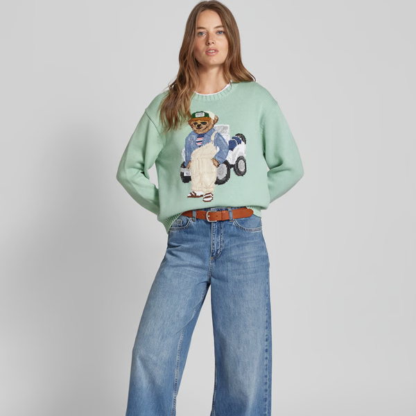 Ralph Laur* bear embroidered sweater