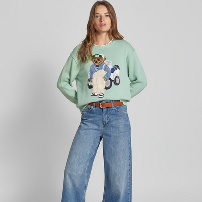 Ralph Laur* bear embroidered sweater