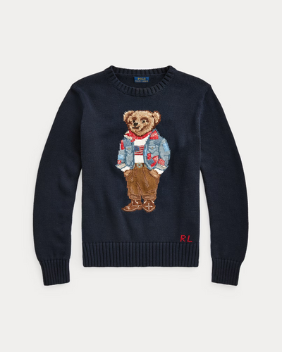 Ralph Laur* bear embroidered sweater