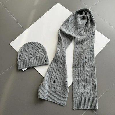 POLO scarf hat knitted set