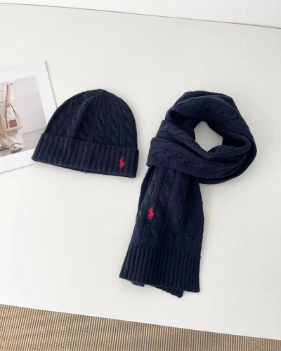 POLO scarf hat knitted set