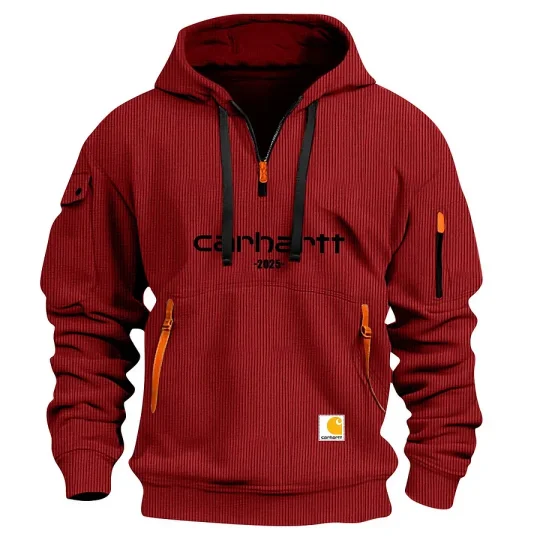 Men's Zipper And Multi Pocket Sport Corduroy Sweatshirt