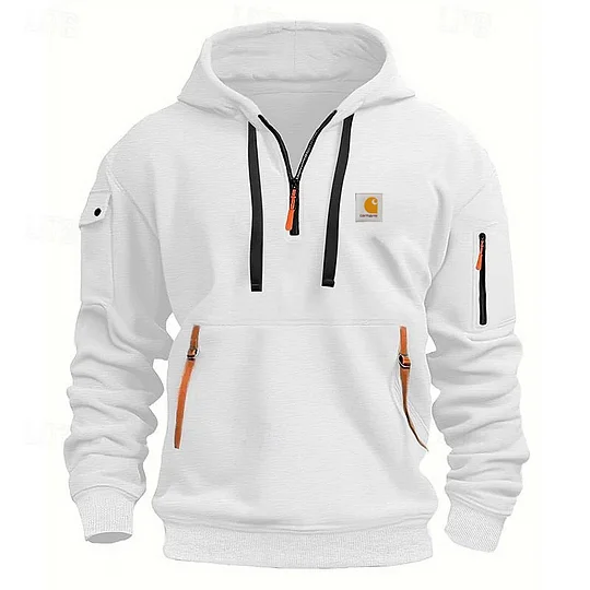 Men's Zipper And Multi Pocket Casual Sport Sweatshirt