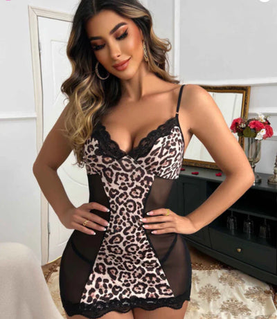 Leopard print halter dress