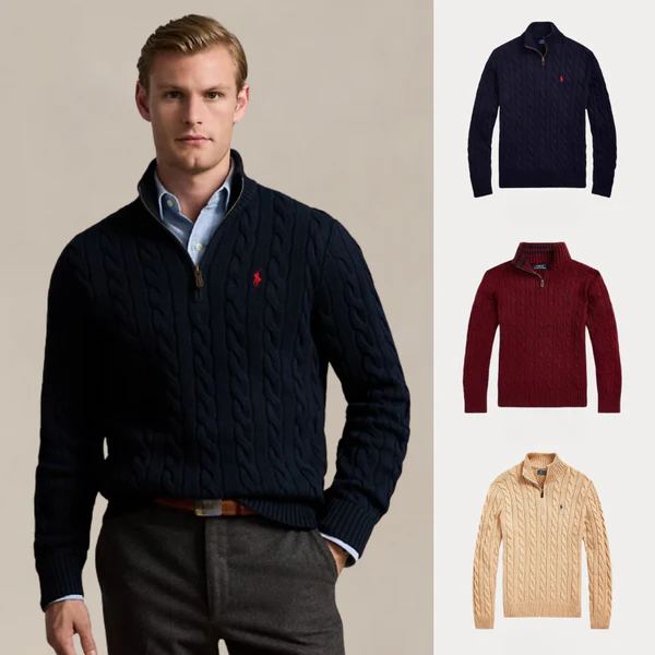 BUY 1, GET 3 – WINTER CABLE KNIT COTTON ZIP SET