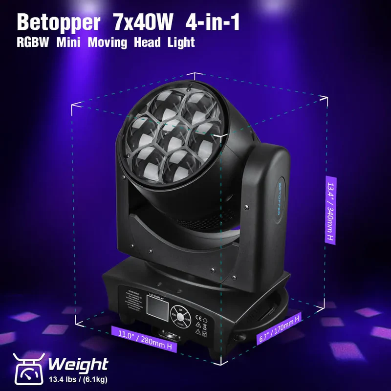 LM0740 7x40w Wash Moving Head Stage Light