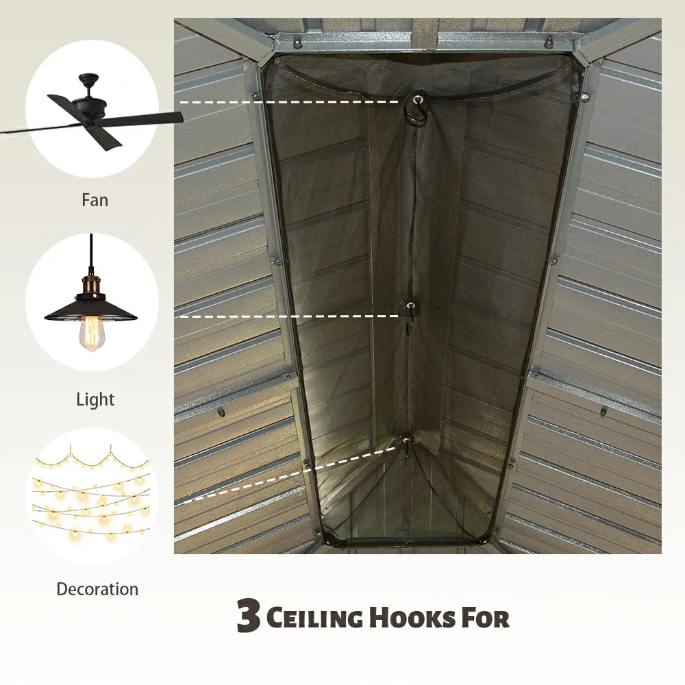 Galvanized Steel Hardtop Gazebo with Drainage Gutters