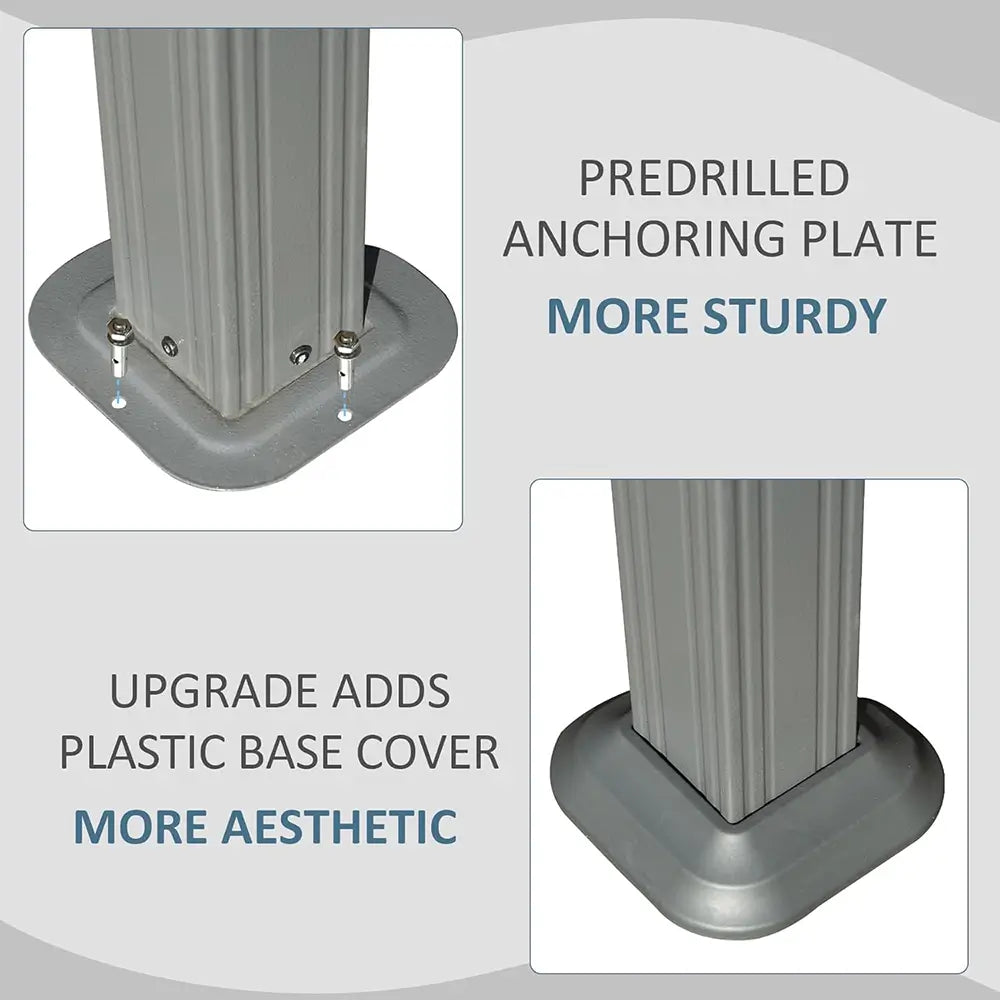 Galvanized Steel Hardtop Gazebo with Drainage Gutters