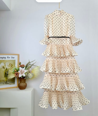 ZIM* Pleated Tiered Dress