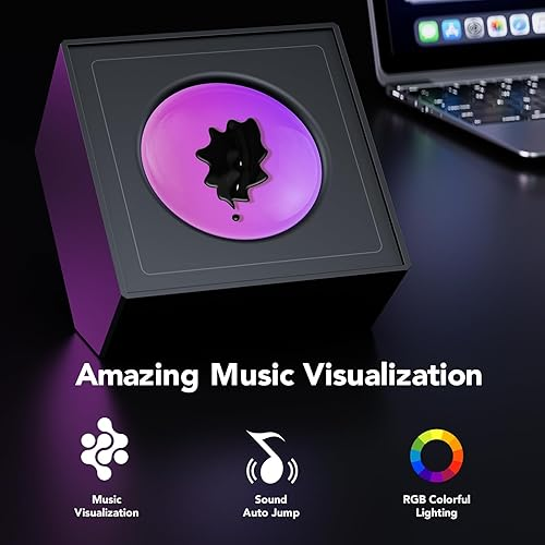Ferrofluid Music Visualizer, Ferrofluid Rhythm Music Mates, RGB Light Ferrofluid Speaker Music Mate, Dancing Ferrofluid Sculptures for Desk,Office,Bedroom