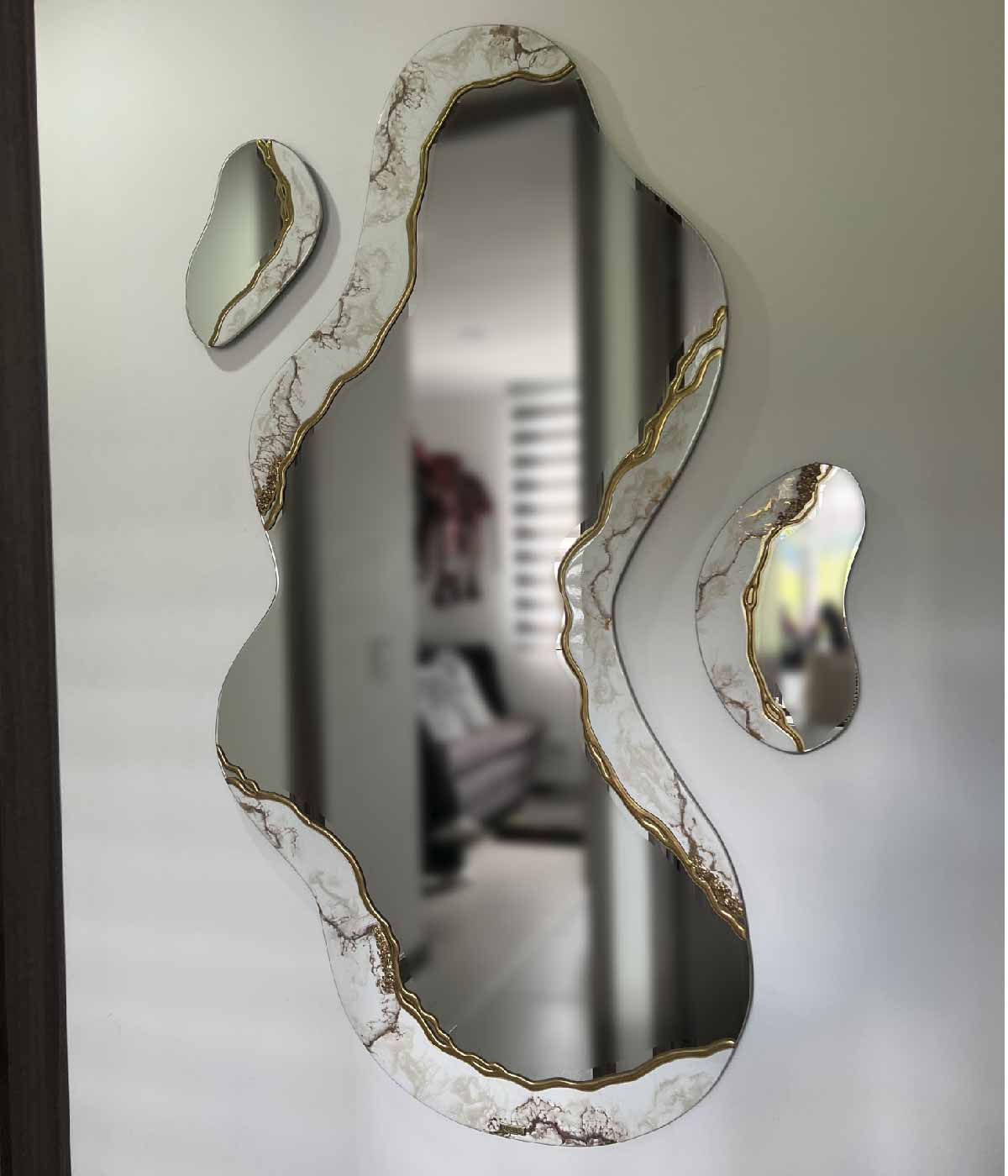 Espejo Melted White Gold