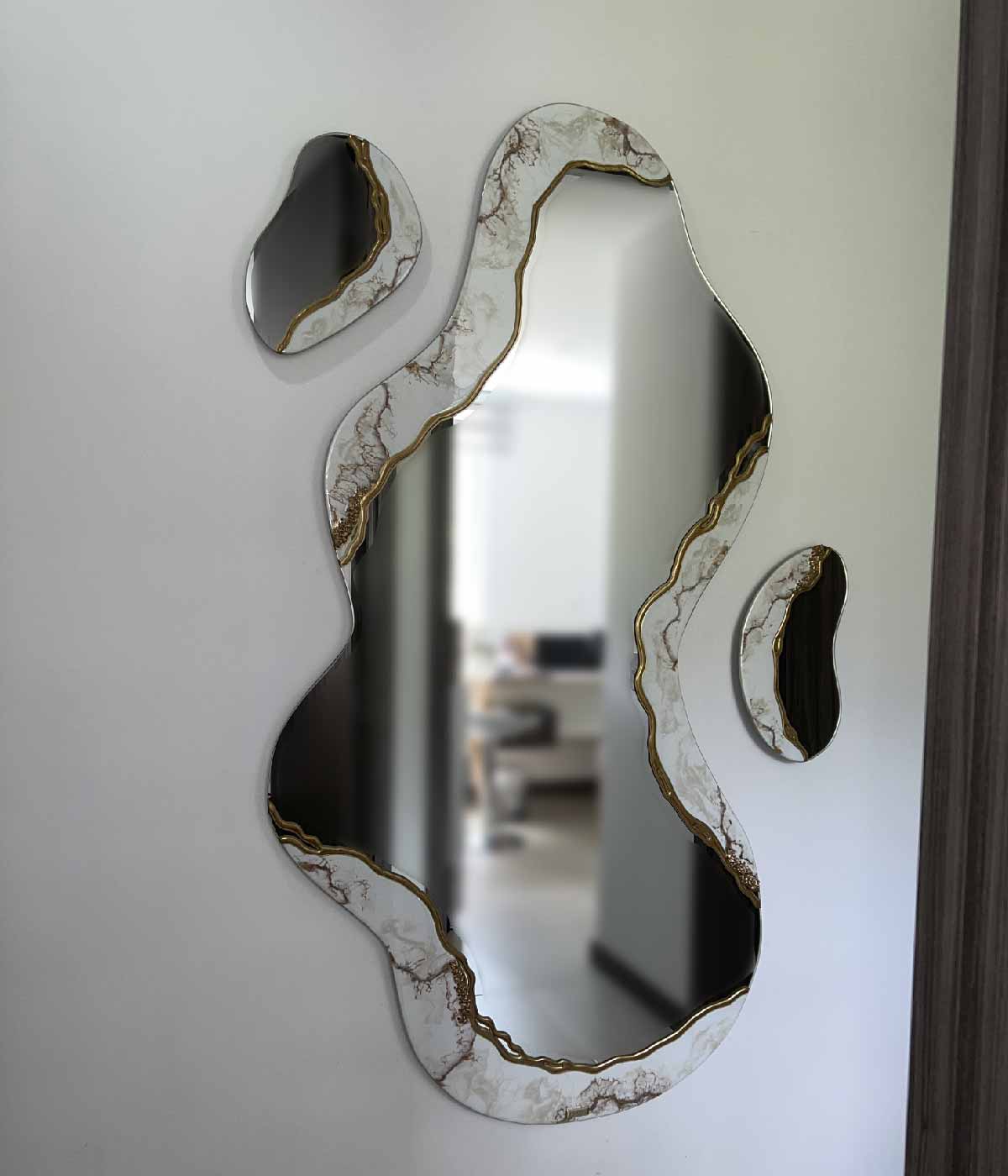Espejo Melted White Gold